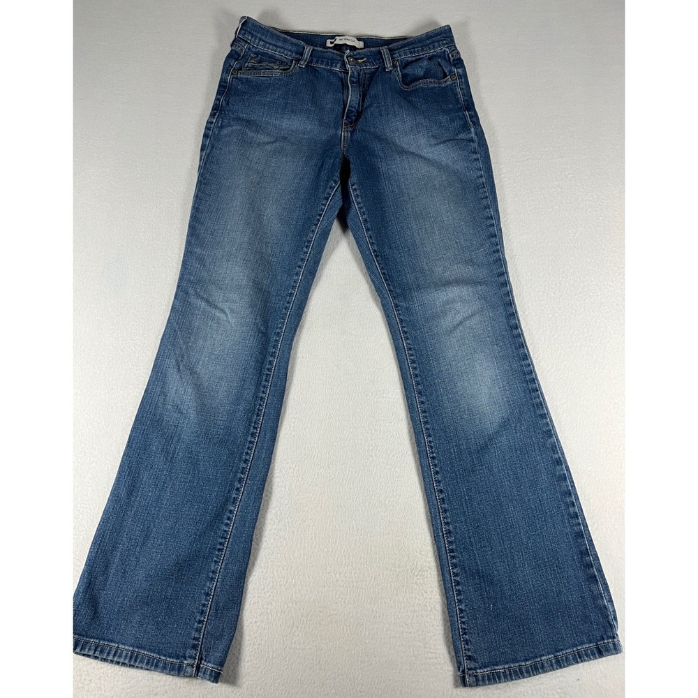 Levis 515 Boot Cut Jeans Womens 8M Blue Excellent Mid Rise Stretch Embroidered